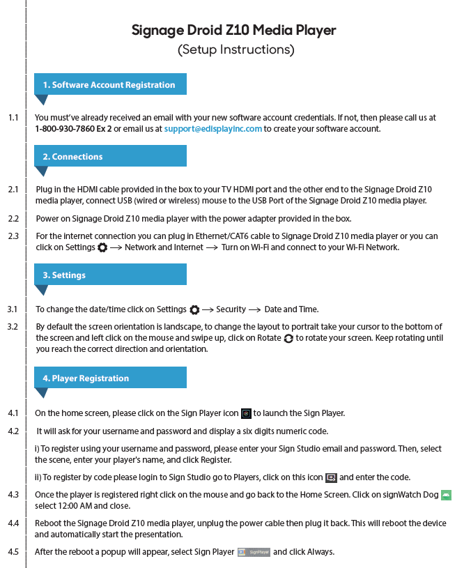 Signage Droid Z10 Media Player (Setup Instructions)